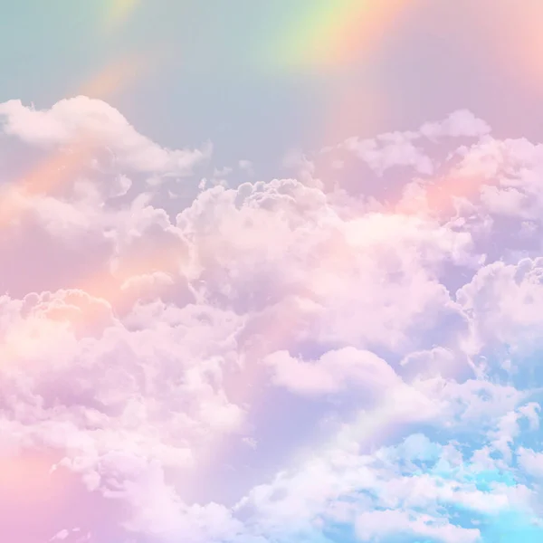 Abstrakcyjne Tło Nieba Cukrem Bawełniane Chmury Cukierków Pastelowym Wzorze Gradientowym — Zdjęcie stockowe
