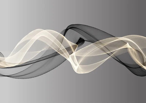Fond Abstrait Avec Design Fluide Ondes Noires Dorées — Image vectorielle