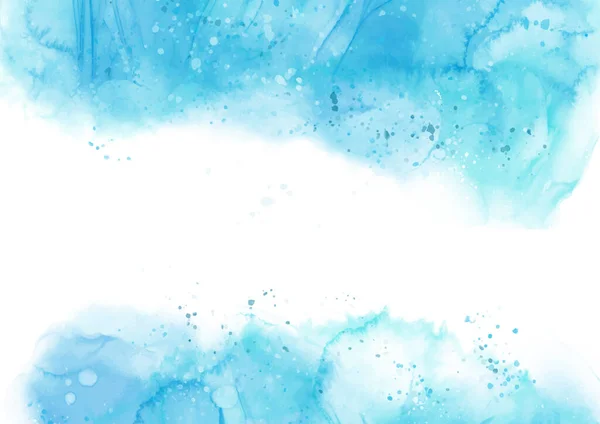 Abstraktes Handbemaltes Aquarell Hintergrund Blautönen — Stockvektor