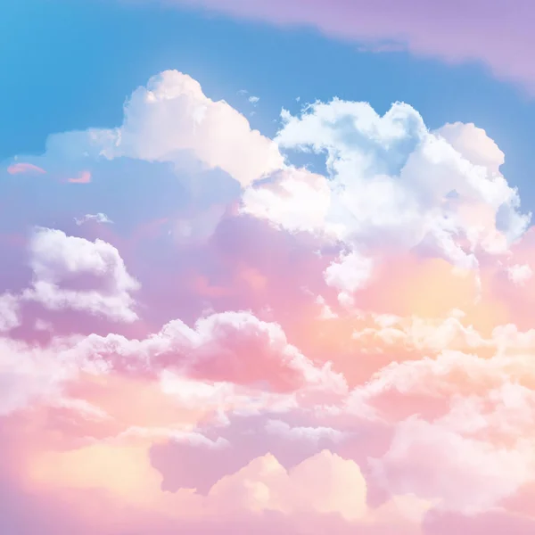 Renderowanie Natury Tło Gradientowego Nieba Cukrem Bawełniane Chmury Cukierków — Zdjęcie stockowe