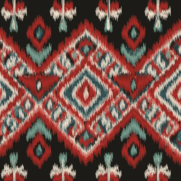 Motif Tissu Style Ethnique Dans Conception Style Ikat — Image vectorielle