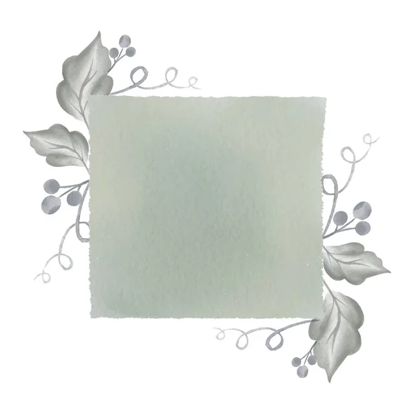 Cadre Floral Aquarelle Décoratif Peint Main — Image vectorielle