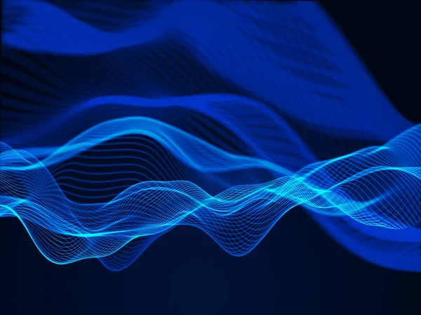 Рендеринг Фона Сетевой Связи Потоковыми Волнами Данных — стоковое фото