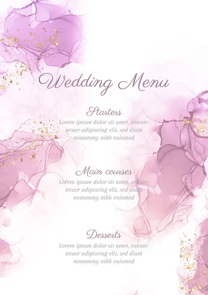 雅致手绘水墨婚宴菜单设计 — 图库矢量图片