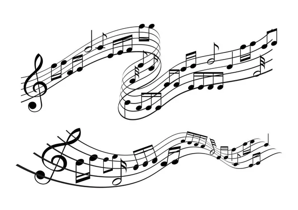 Fondo Abstracto Con Diseño Notas Musicales — Vector de stock