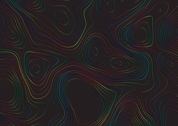 虹色の地形図デザインの抽象的な背景 — ストックベクタ