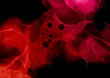 Koyu kırmızı ve pembe soyut el boyalı alkol arkaplanı