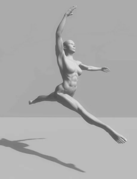 Vykreslení Moderního Umění Ženské Postavy Baletní Póze — Stock fotografie