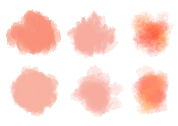 Коллекция Акварельных Брызг Розовых Пастельных Тонах — стоковый вектор