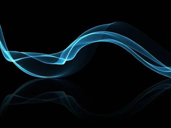蓝色流动波的抽象设计背景 — 图库照片