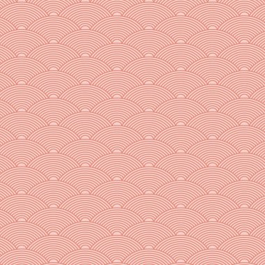 Pastel pembe Japon tarzı dalga tasarımı arka plan