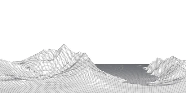 Αφηρημένο Banner Wireframe Σχεδιασμό Τοπίου — Διανυσματικό Αρχείο