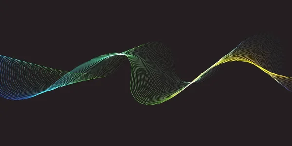 Banner Abstracto Con Diseño Ondas Partículas Que Fluyen — Archivo Imágenes Vectoriales