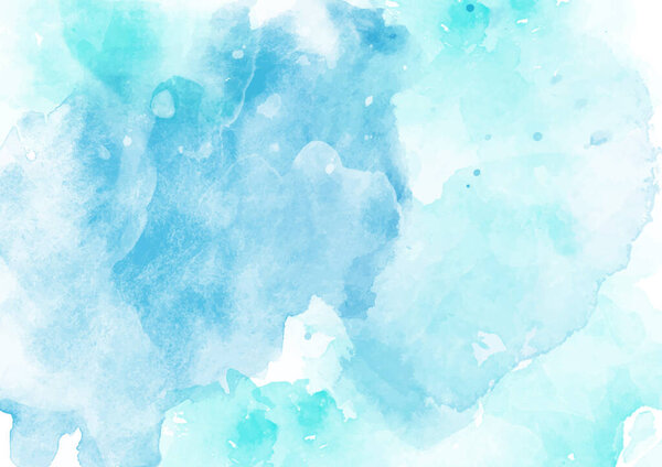 Abstract blue hand painted watercolour texture background 