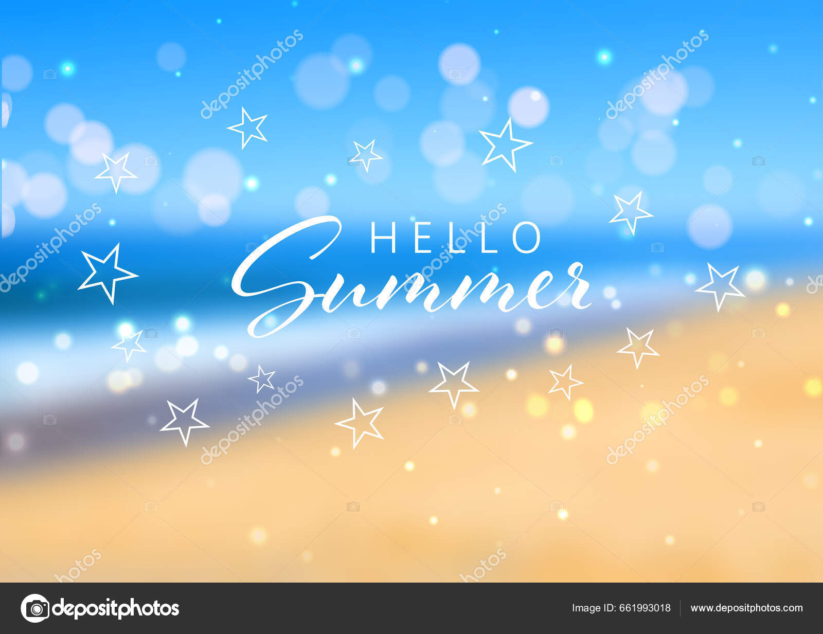 Summer Themed Background Defocussed Beach Design Stock Vector by ...