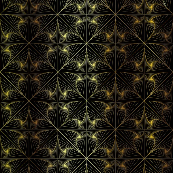抽象的な金と黒のパターンデザインの背景 — ストックベクタ