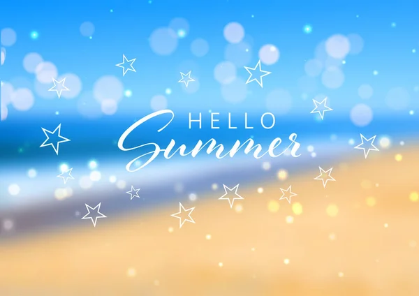 Summer Themed Background Defocussed Beach Design — Stock Vector