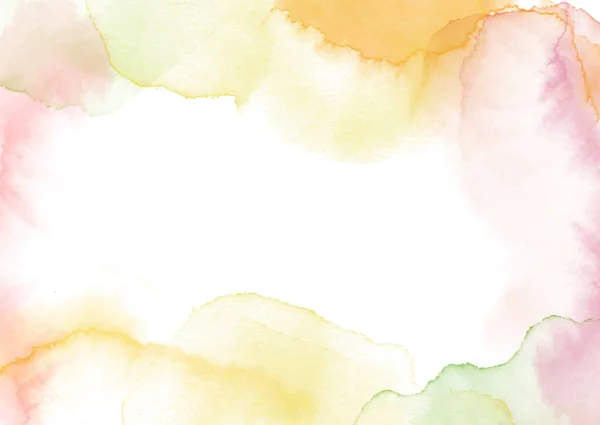 Handbemalter Pastellfarbener Abstrakter Aquarellrahmen Hintergrund — Stockvektor