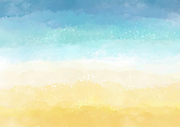手绘海滩水彩背景2705 — 图库矢量图片