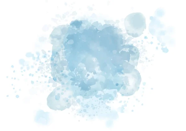 Pastell Blå Handmålade Akvarell Stänk Design — Stock vektor