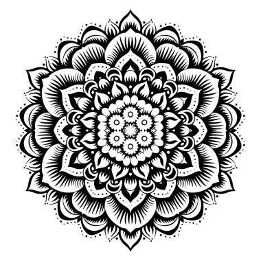 Dekoratif boyama kitabı stili mandala tasarımı