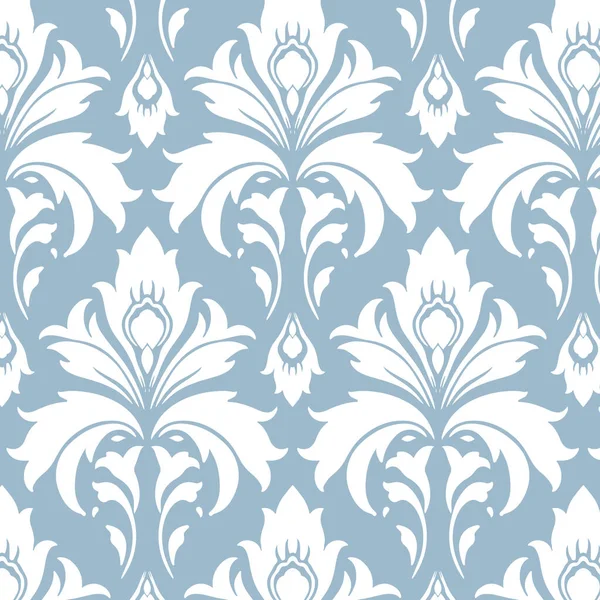 Diseño Patrón Damasco Azul Blanco Abstracto — Archivo Imágenes Vectoriales