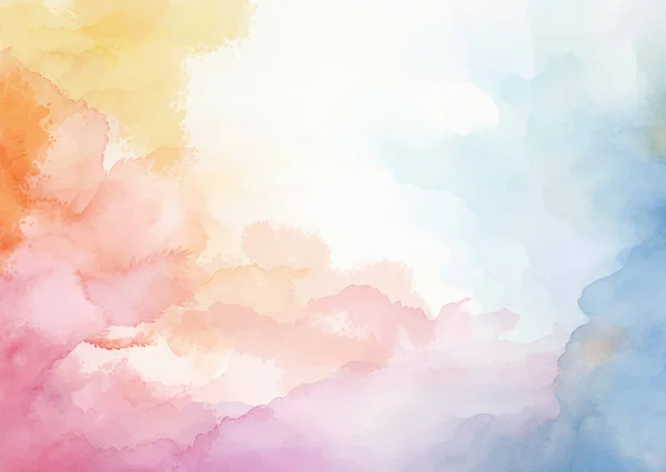 Pastellfärgad Akvarell Bakgrund Med Regnbågens Färger — Stock vektor
