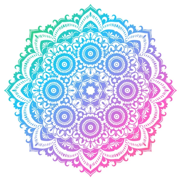 Regenboog Gekleurde Elegante Mandala Ontwerp — Stockvector
