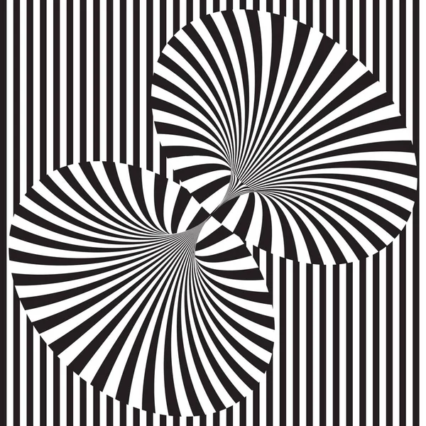 Fond Abstrait Avec Une Illusion Optique Noir Blanc Design Surréaliste — Image vectorielle