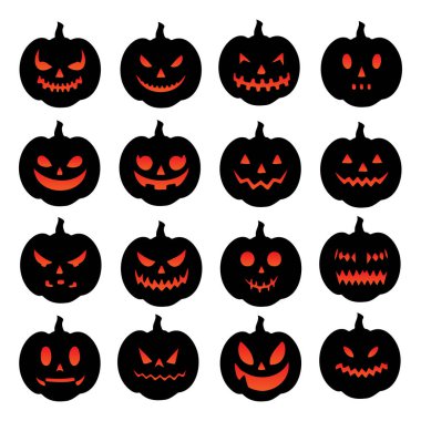 Çeşitli Cadılar Bayramı Jack o Lantern tasarımları koleksiyonu