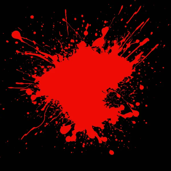 Gedetailleerde Rode Bloedspetters Een Zwarte Achtergrond Ideaal Voor Halloween — Stockvector