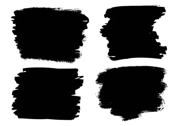Collection Coups Pinceau Style Grunge Noir — Image vectorielle