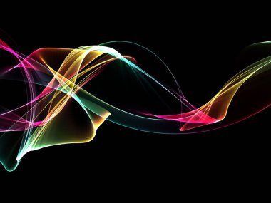 Soyut gökkuşağı renkli akış dalgaları arka plan tasarımı