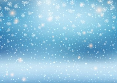 Düşen kar taneleri tasarımlı dekoratif Noel arkaplanı 