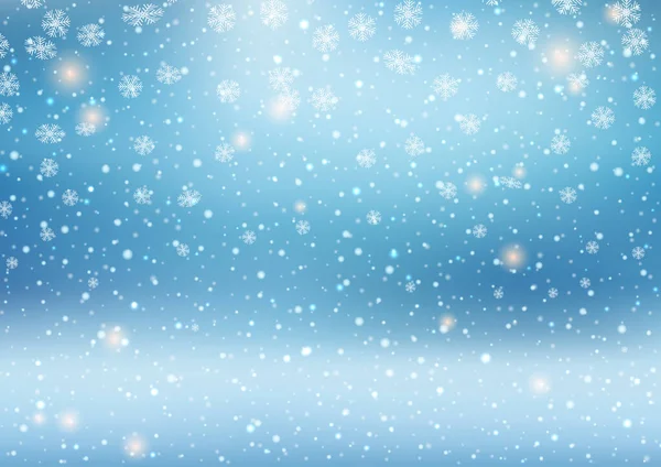 Dekorativní Vánoční Pozadí Padající Sněhové Vločky Design — Stockový vektor