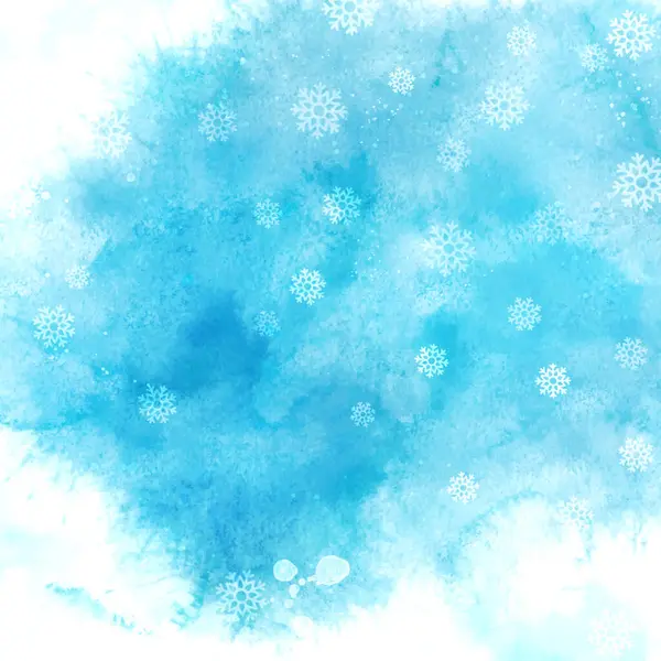 Abstraktní Vánoční Akvarel Sněhová Vločka Pozadí Design — Stockový vektor