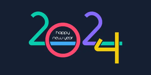 Abstraktes Buntes Happy New Year Banner Design — Stockvektor