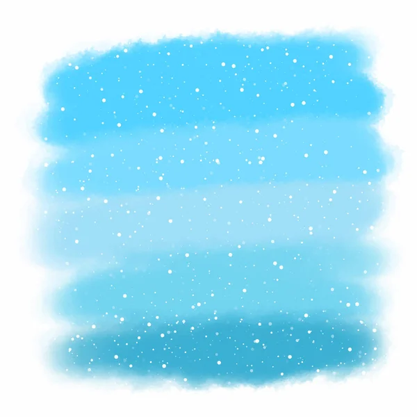 手塗りされた水彩冬の雪の背景 — ストックベクタ