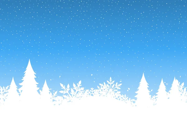 Weihnachten Hintergrund Mit Einem Schneebedeckten Landschaft Design — Stockvektor