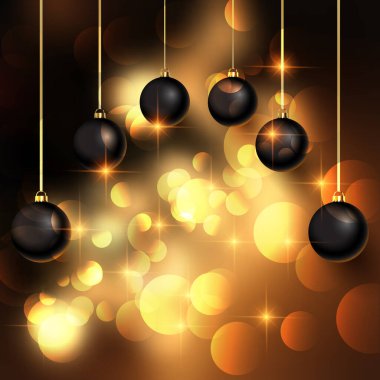 Noel arka plan asılı baubles ve yıldız ile 