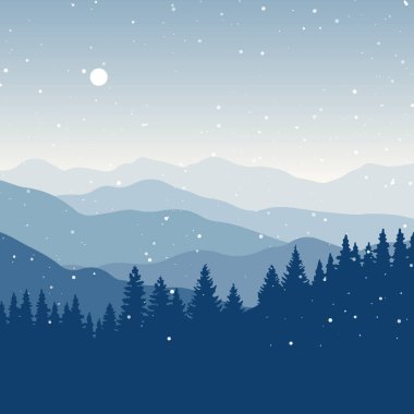 Kar yağan kış ağacı manzarası