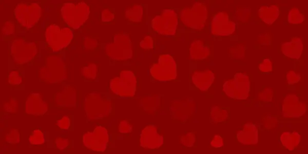Banner Del Día San Valentín Con Diseño Corazones Garabateados Rojos — Vector de stock