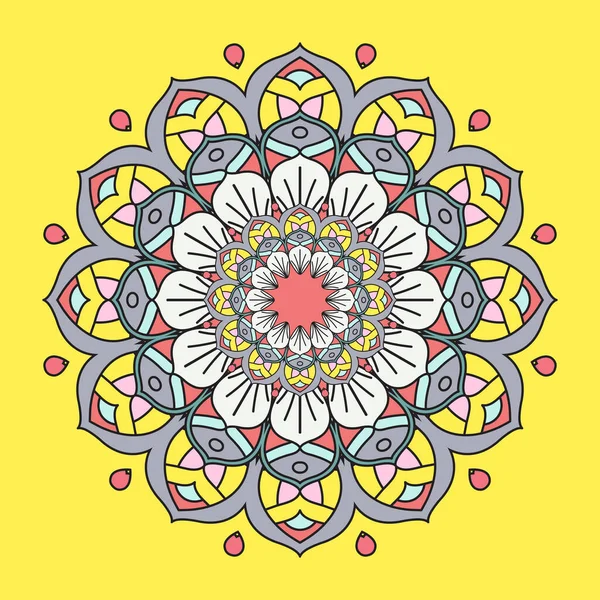 Dekorativa Färgglada Mandala Design Bakgrund — Stock vektor