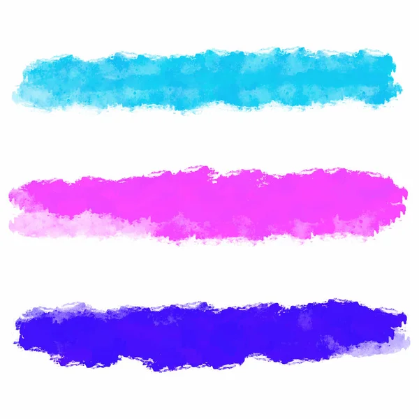 Kollektion Färgade Handmålade Akvarell Penseldrag — Stock vektor
