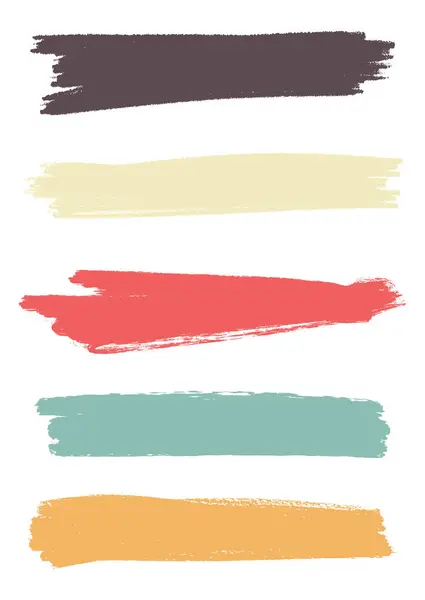 Collection Coups Pinceau Grunge Colorés — Image vectorielle