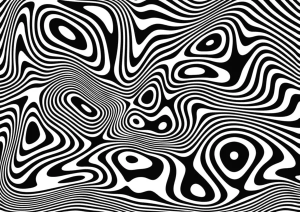 Abstrakter Hintergrund Mit Einem Schwarz Weißen Optischen Täuschungsmuster — Stockvektor