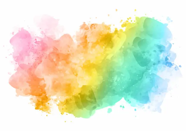 Abstract Hand Geschilderd Regenboog Gekleurde Aquarel Splatter Ontwerp — Stockvector