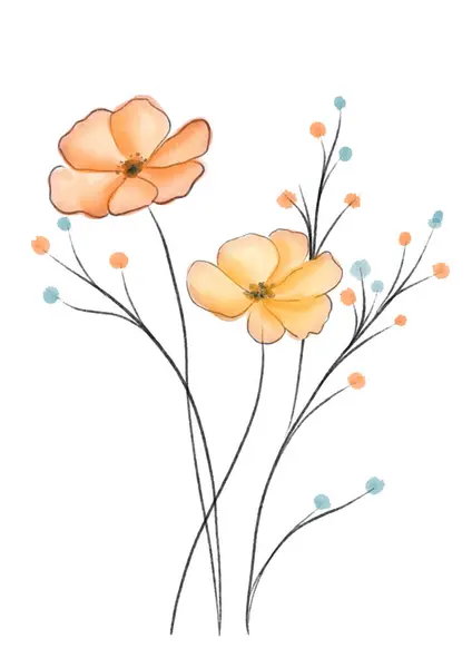 Fondo Decorativo Pintado Mano Acuarela Floral — Vector de stock