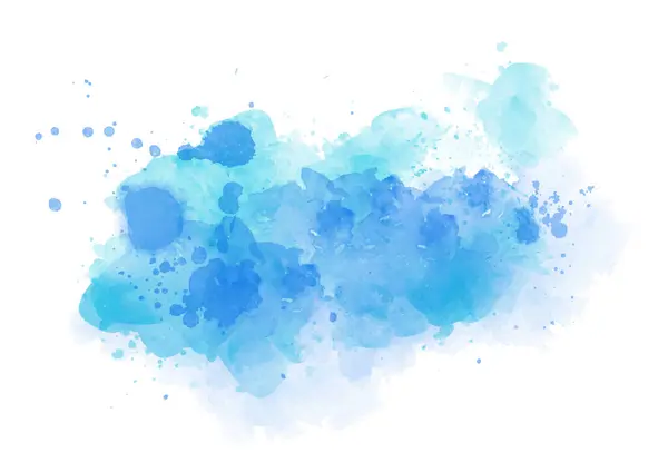 Abstrakt Handmålad Blå Akvarell Stänk Design — Stock vektor