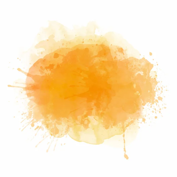 Abstraktes Handbemaltes Orangefarbenes Aquarell Splatter Design — Stockvektor